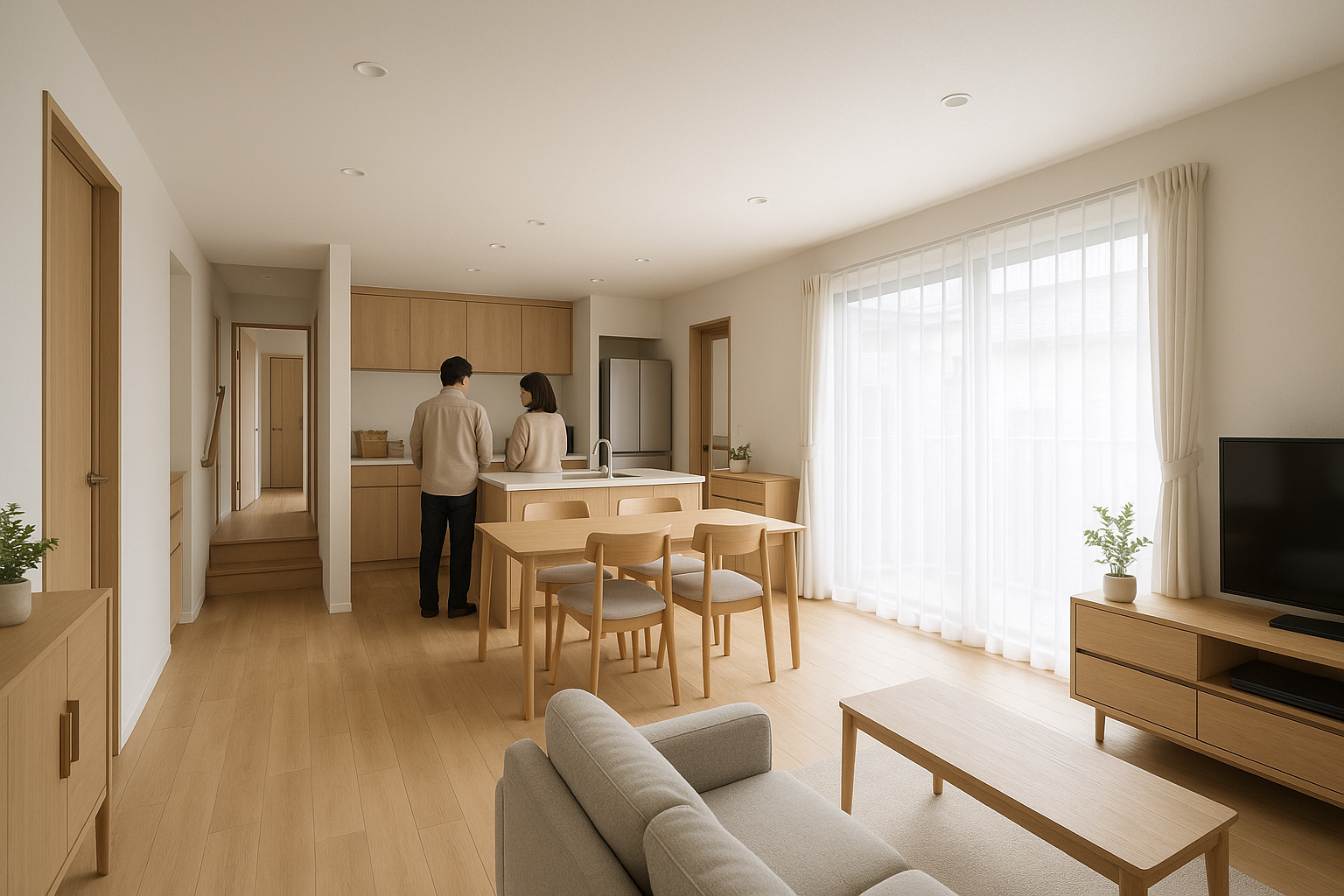 3階建てでも心地よく暮らせる、収納と動線が整った明るい住まい