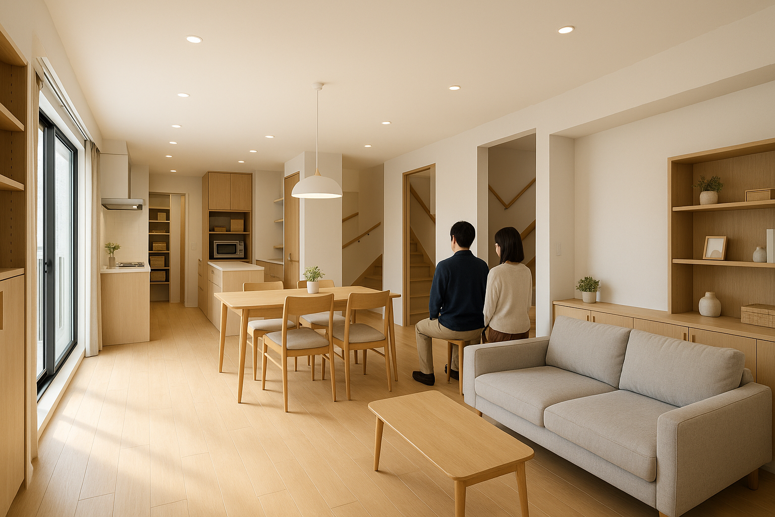 収納と家事動線が整う、3階建ての心地よい2人暮らし